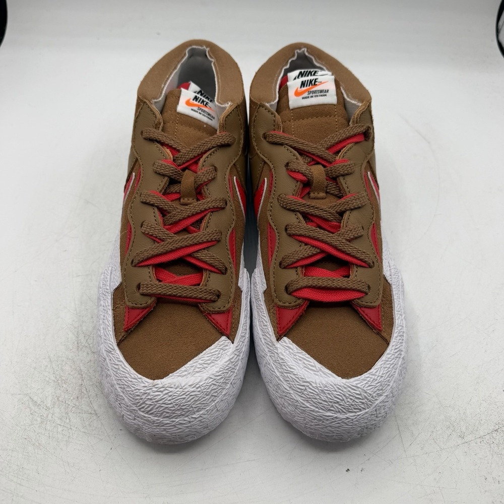 Nike Sacai Blazer Low Shoes Mens 9 Womens 10.5 British Tan Sneakers DD1877-200 - Picture 5 of 11